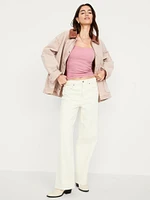Square-Neck Ribbed T-Shirt