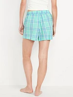 Poplin Boxer Pajama Shorts