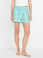 Poplin Boxer Pajama Shorts