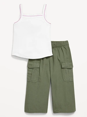 Ribbed Cami Tank and Cargo Pants Set for Baby