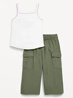 Ribbed Cami Tank and Cargo Pants Set for Baby