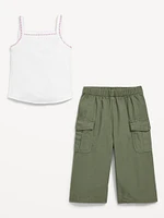 Ribbed Cami Tank and Cargo Pants Set for Baby