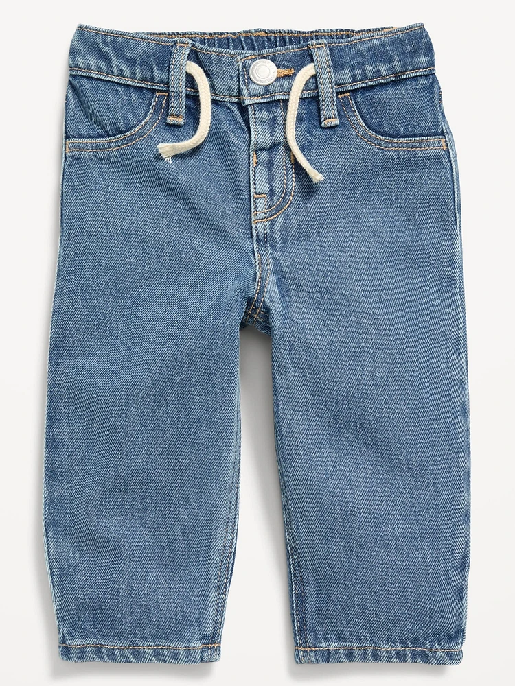 Drawstring Barrel-Leg Jeans for Baby