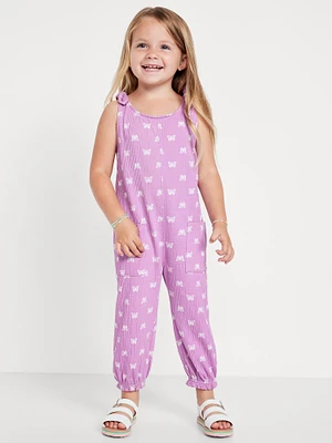 Sleeveless Jacquard-Knit Jumpsuit for Toddler Girls