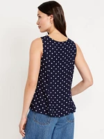 Button-Down Crepe Tank Top