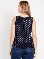 Button-Down Crepe Tank Top
