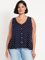 Button-Down Crepe Tank Top
