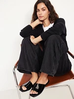 Faux-Leather Slide Sandals for Women