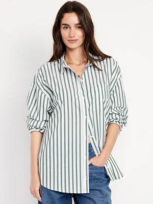 Oversized Button-Down Boyfriend Shirt