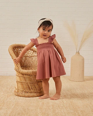 Berry Smocked Dress