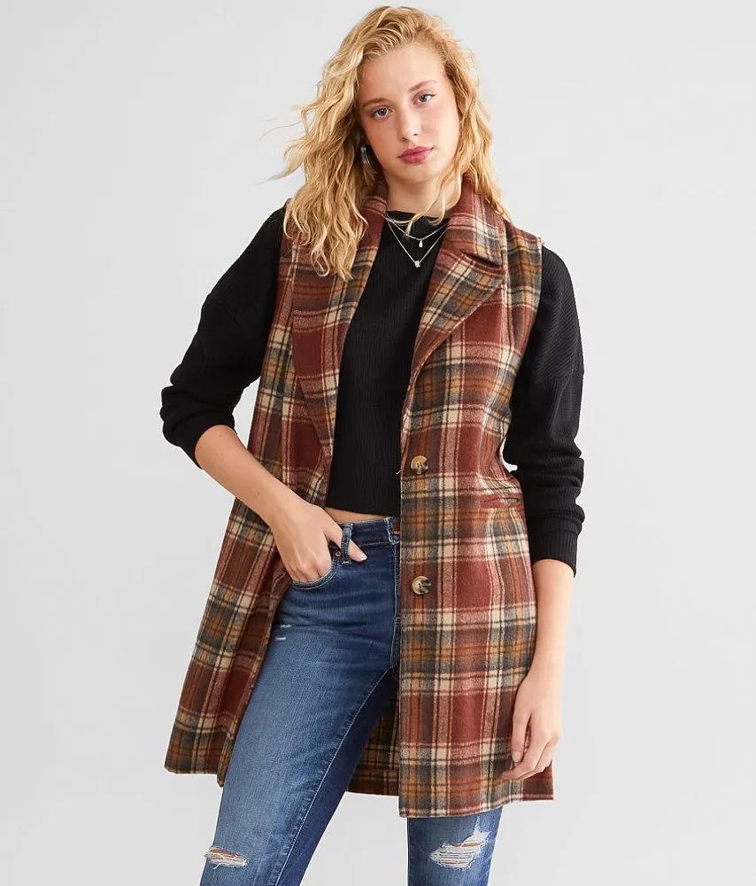 Flannel Longline Vest