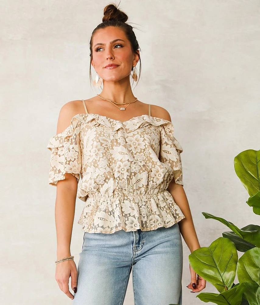 Lace Cold Shoulder Top