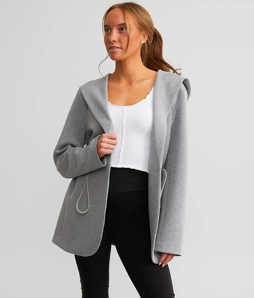 Marled Knit Hooded Jacket