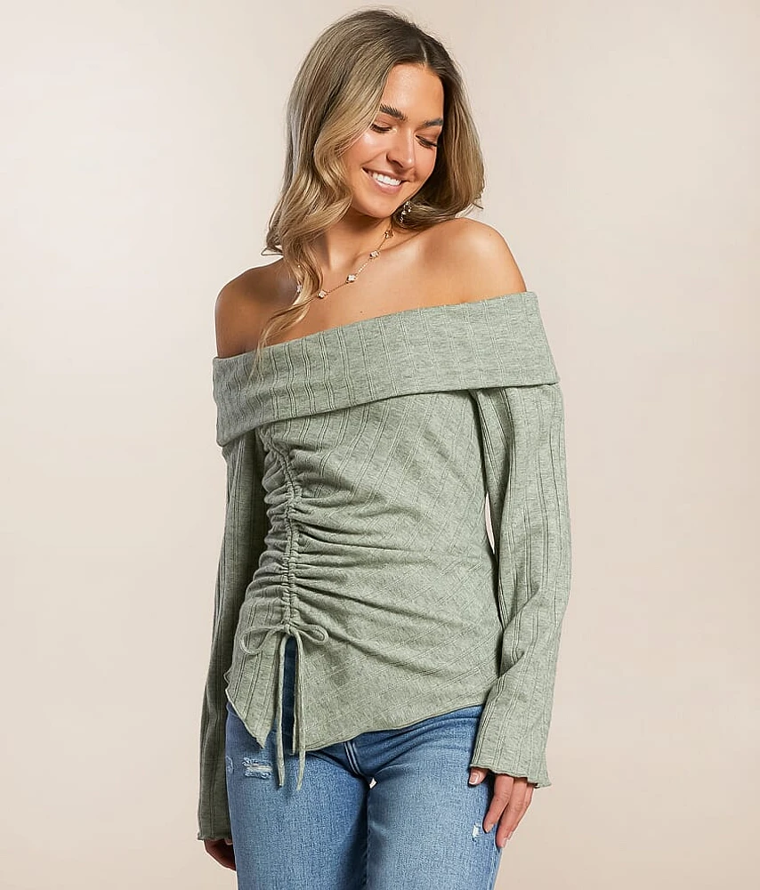 Willow & Root Off The Shoulder Ribbed Top