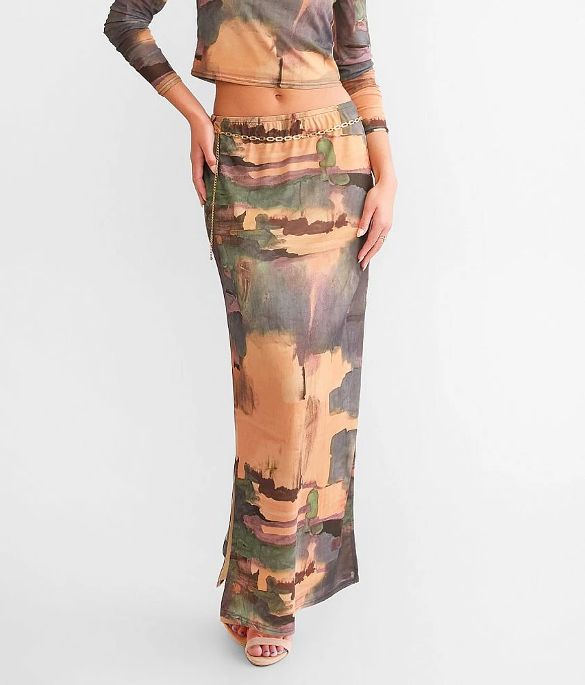 Willow & Root Mesh Midi Skirt