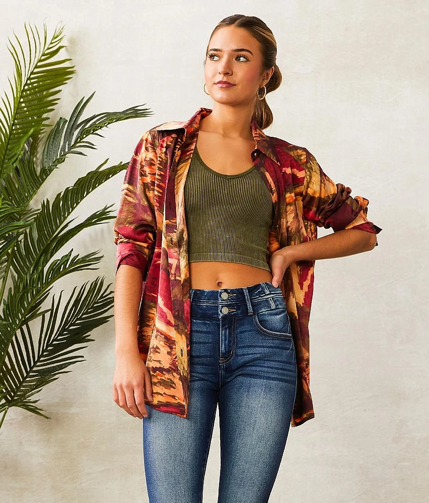 Abstract Woven Blouse