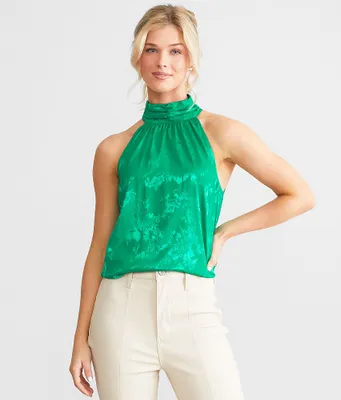 red by BKE Jacquard High Neck Tank Top