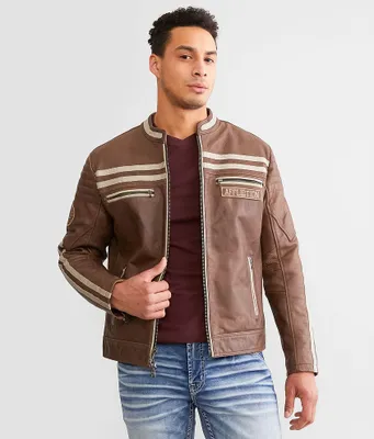 Affliction American Customs Black Skull Leather Jacket