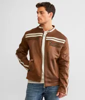 Affliction Trident Distressed Faux Leather Jacket