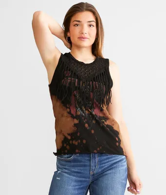 Affliction Blood Moon Fringe Tank Top