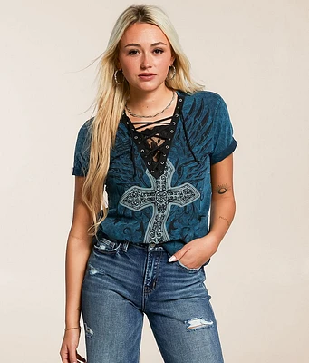 Affliction Sapphire Lake Lace-Up T-Shirt