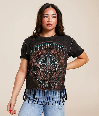 Affliction Death Spade Chrome Fringe T-Shirt