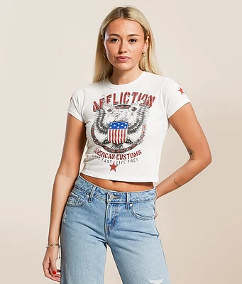 Affliction American Customs Live Fast Free Cropped T-Shirt
