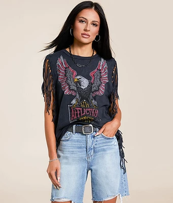 Affliction American Customs Twin Turbo Fringe Tank Top