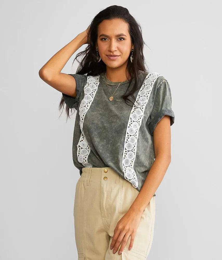 Gilded Intent Crochet Applique Top
