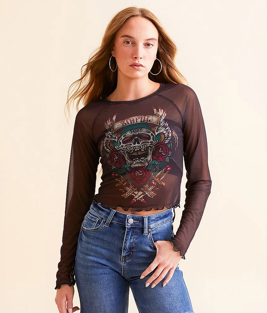 Rose Dagger Mesh T-Shirt
