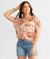 Daytrip Cow Print Mesh Top
