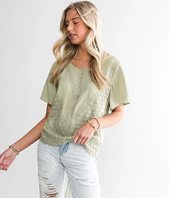 Daytrip Crochet Applique Top