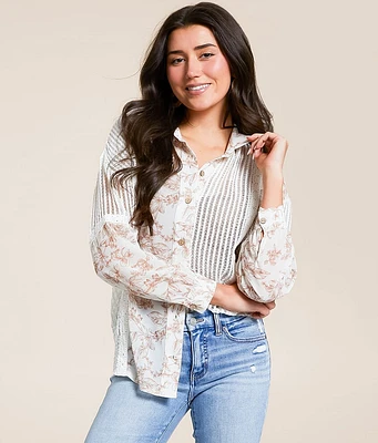 Daytrip Pieced Floral Crochet Top