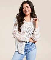 Daytrip Pieced Floral Crochet Top
