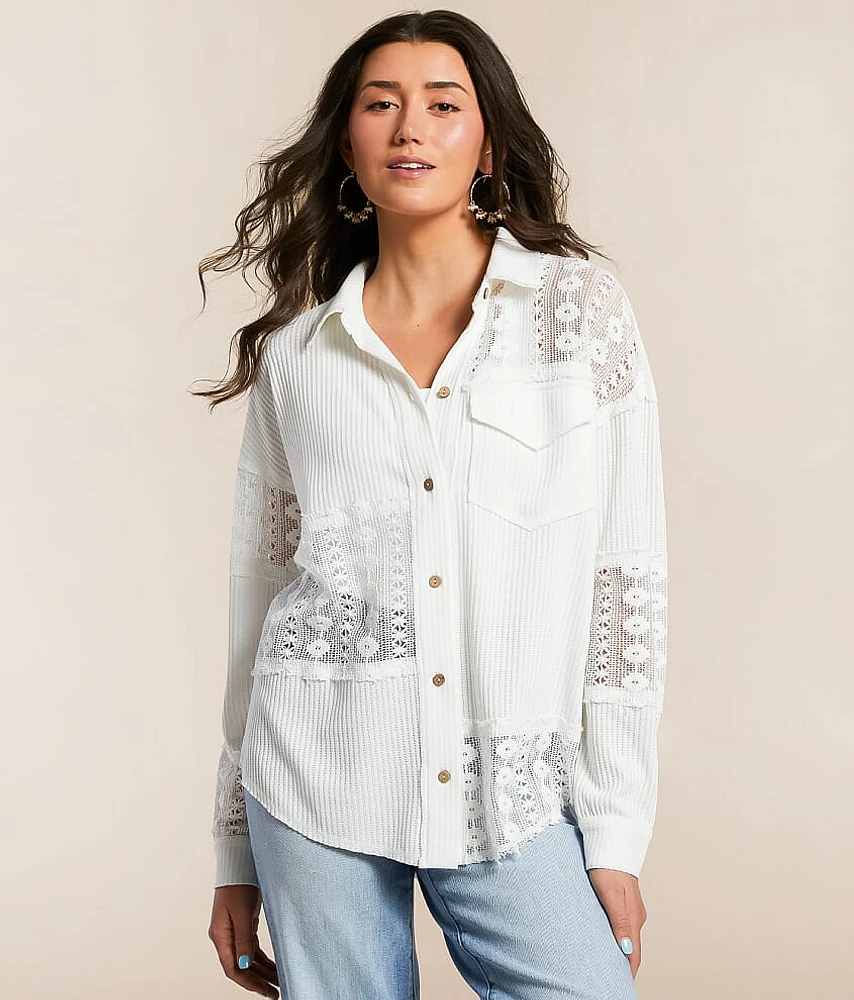 BKE Lace Waffle Shirt