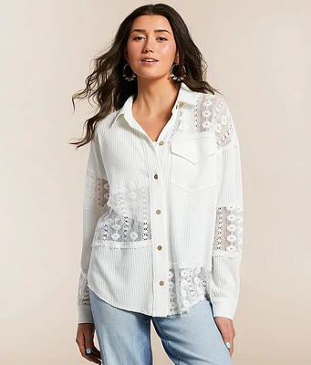BKE Lace Waffle Shirt