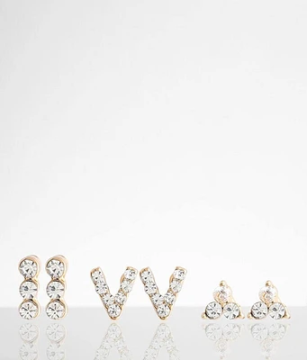 BKE 3 Pack Glitz Earring Set