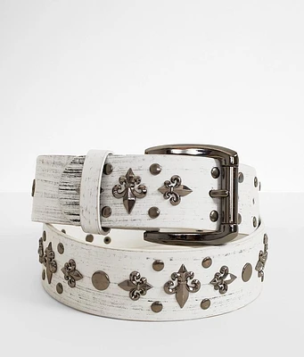 BKE Studded Fleur Leather Belt