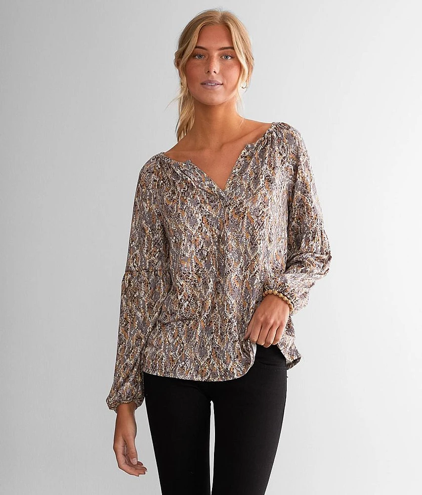 Split Neck Top