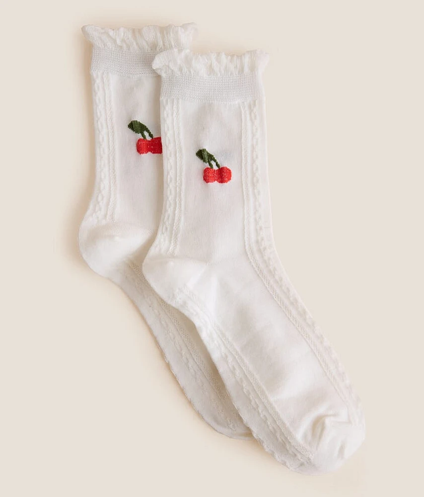 BKE Cherry Ruffle Socks