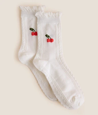BKE Cherry Ruffle Socks