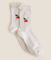 BKE Cherry Ruffle Socks