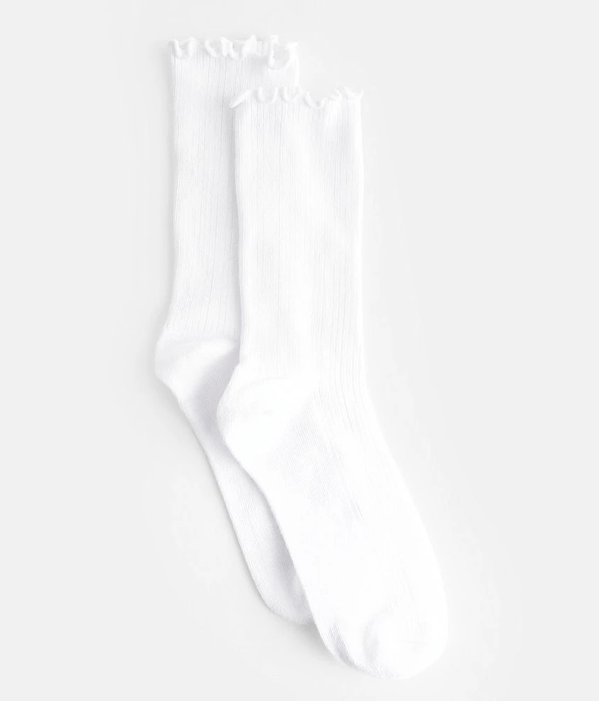 Ribbed Ruffle Socks