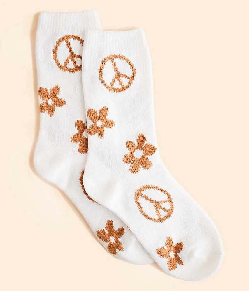 Floral Peace Boot Socks