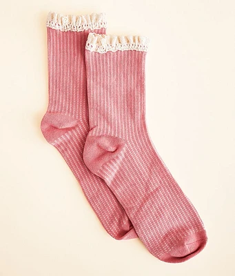 BKE Ruffle Crew Socks