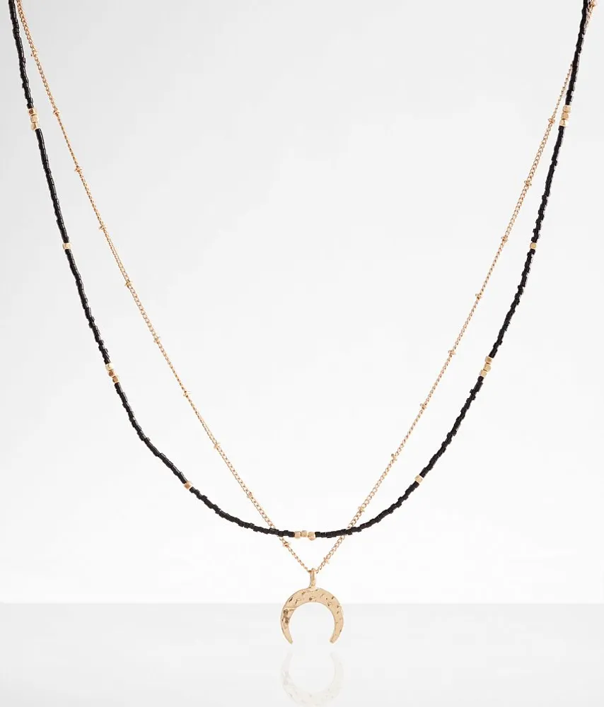 Crescent Charm Tiered Necklace
