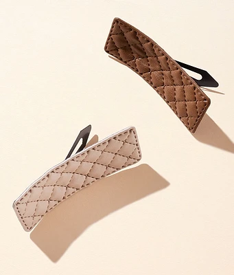 boutique by BKE 2 Pack Quilted Hair Barrettes