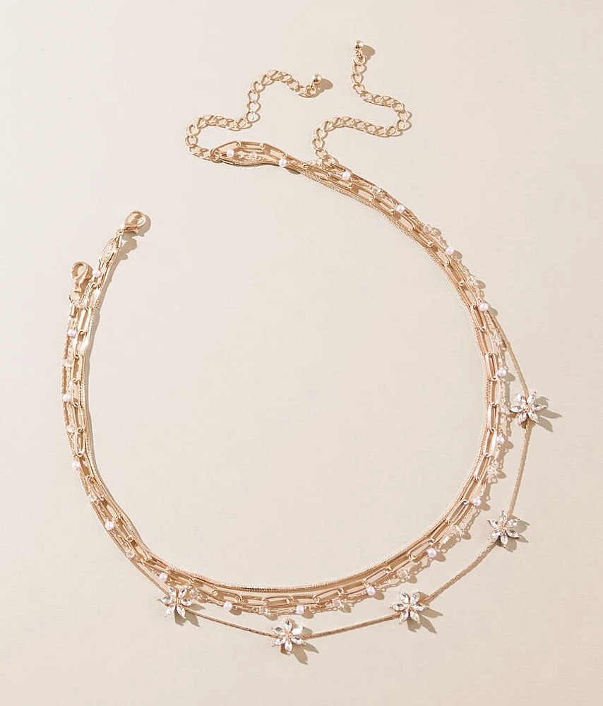 boutique by BKE 2 Pack Floral Glitz Necklace Set