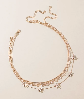 boutique by BKE 2 Pack Floral Glitz Necklace Set