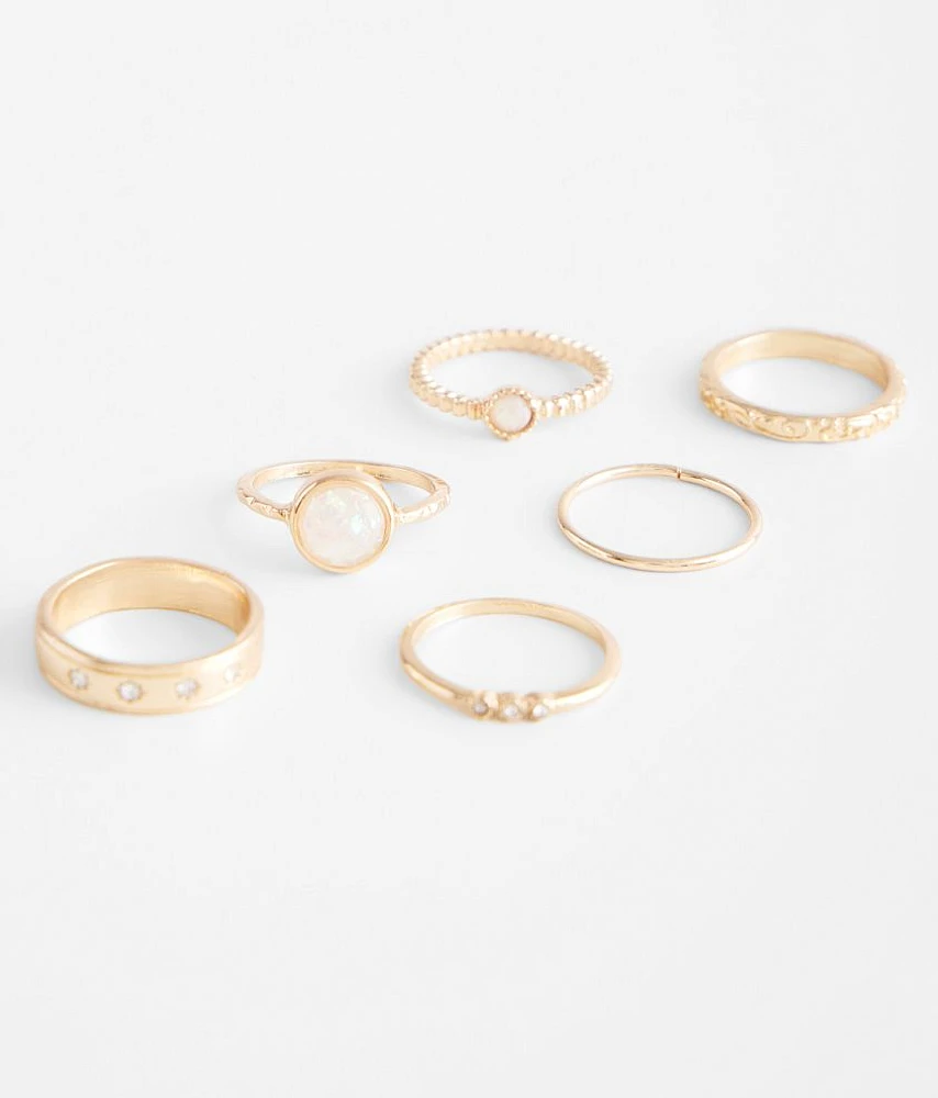 6 Pack Stone Ring Set